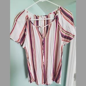 Striped flowy shirt